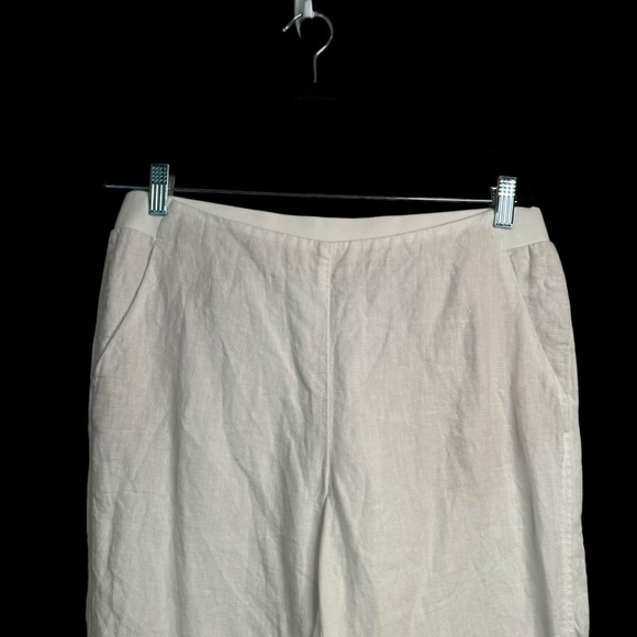 J. Jill Love Linen Pants 100% Linen White Pull-on Tapered Leg Lightweight S - Picture 2 of 7